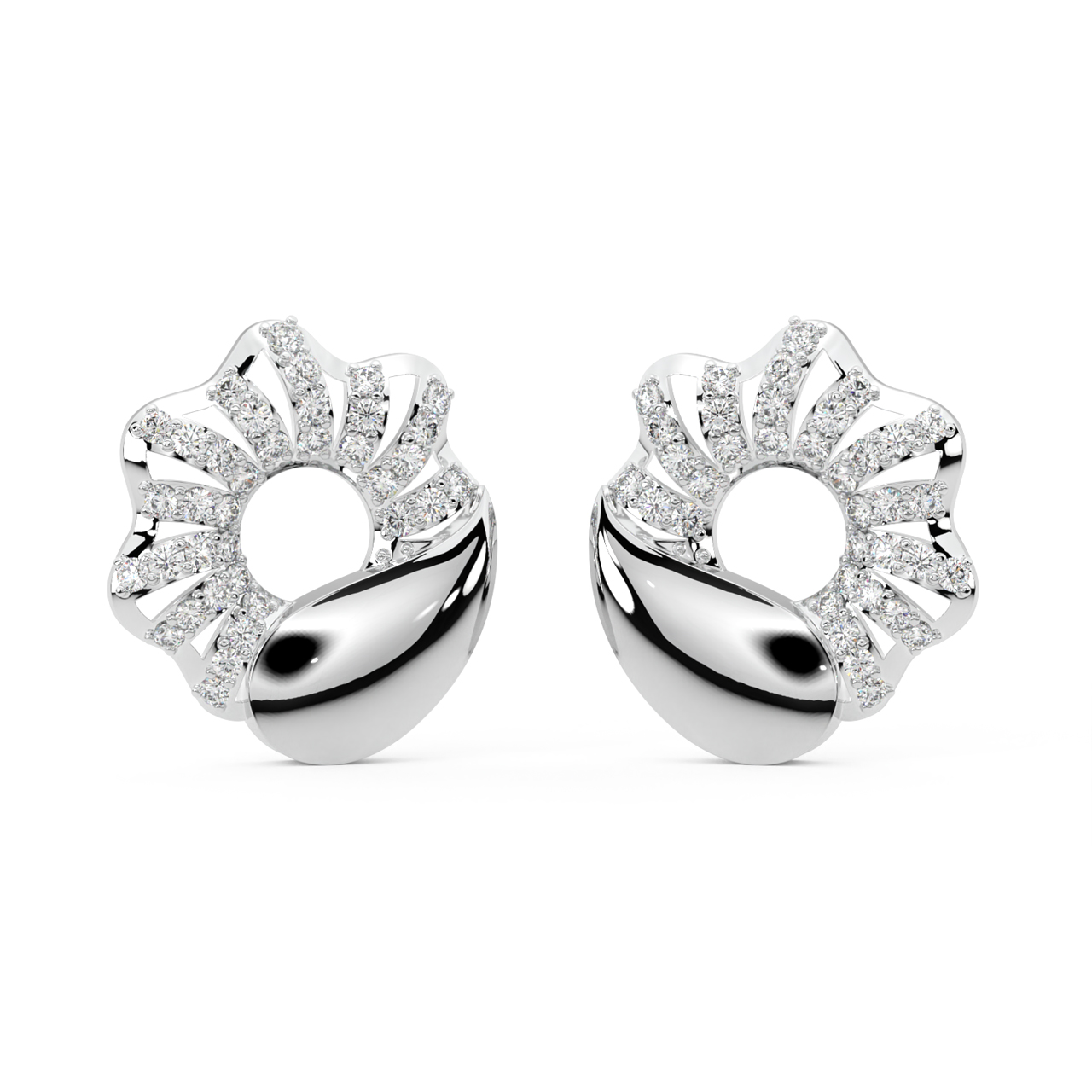 Stylish Donut Diamond Stud Earrings